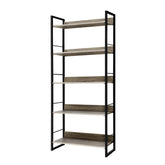 Artiss Bookshelf Wooden Display Shelves Bookcase Shelf Storage Metal Wall Black